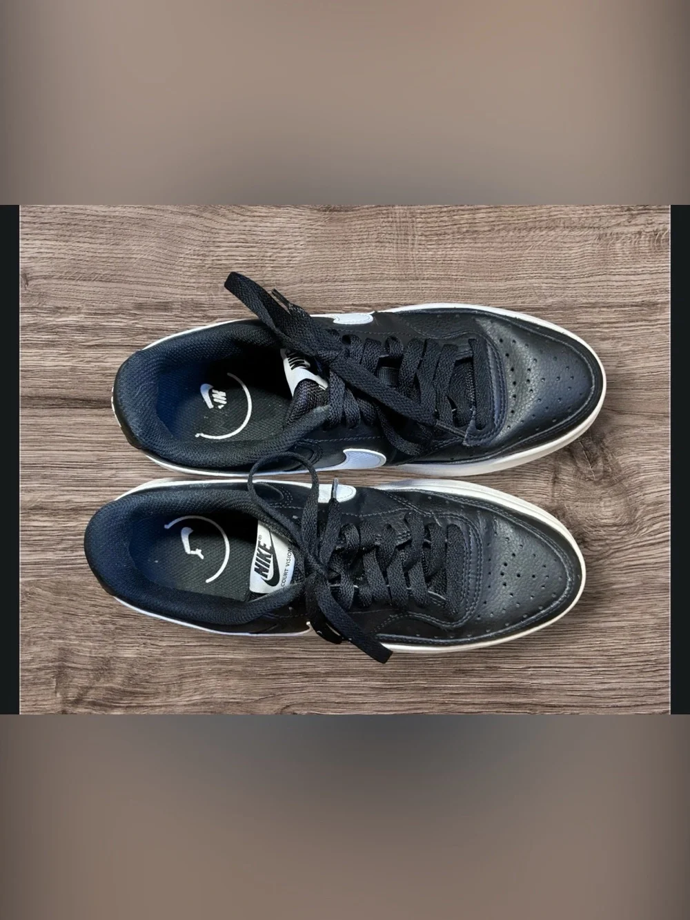Nike Court Vision Alta Platform Casual Sneakers Black White' SZ 9